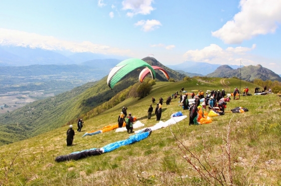 Décollage du mont Pelat
